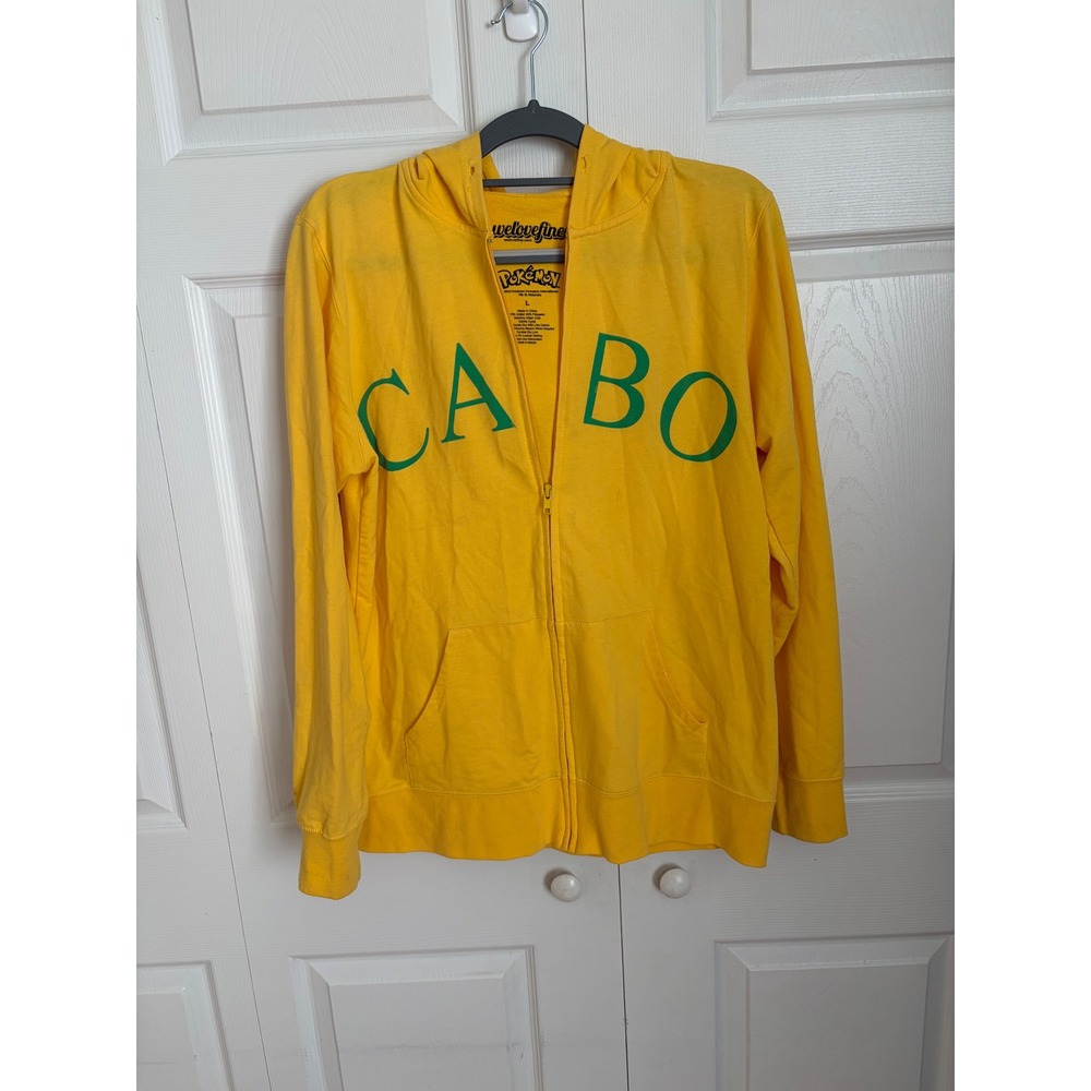 Pokemon WeLoveFine Pikachu Cabo San Lucas Zip Up Hoodie Yellow Mens Large 2012